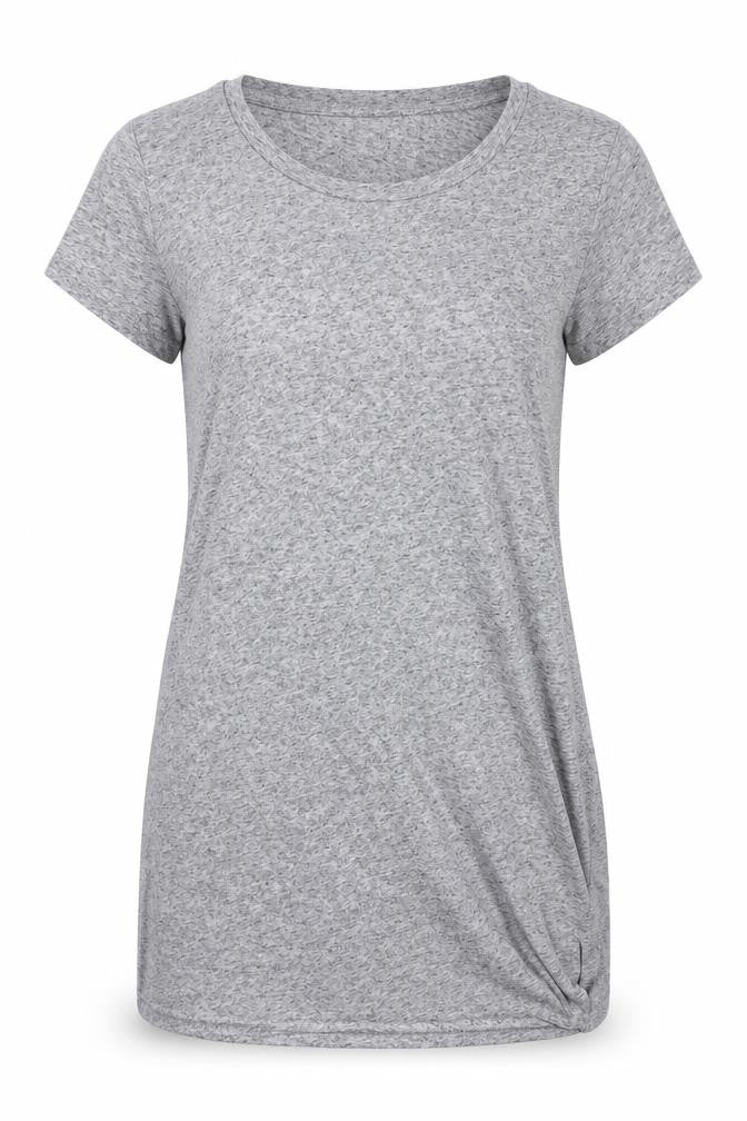 H&M Womens Grey Geometric Polyester Tunic T-Shirt Size M Round Neck
