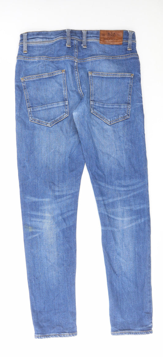 River Island Mens Blue Cotton Skinny Jeans Size 26 in L30 in Regular Zip