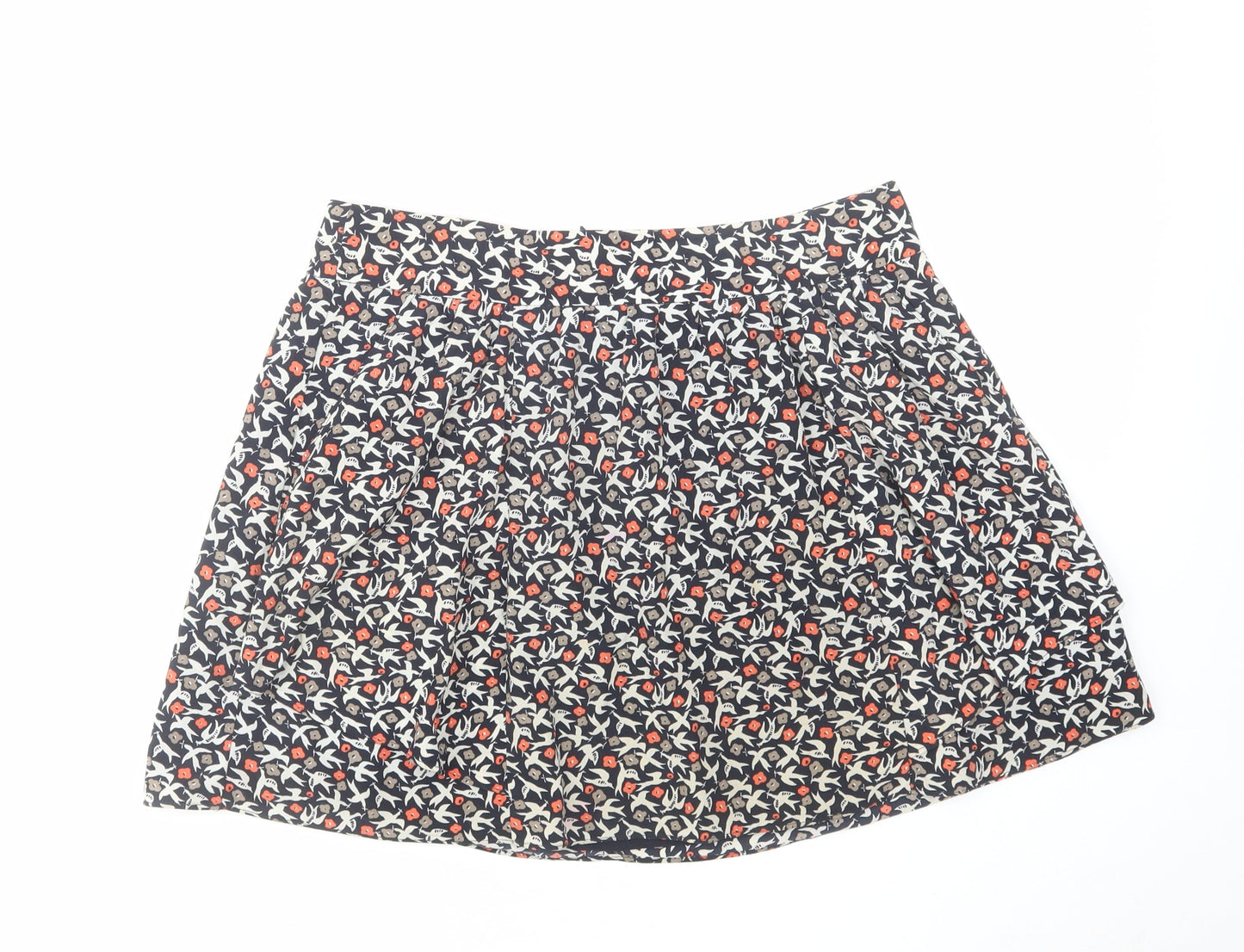 Gap Womens Multicoloured Geometric Polyester Skater Skirt Size 8 Zip - Bird pattern