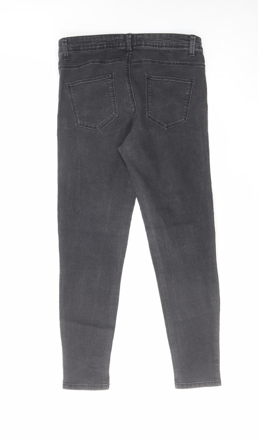 Denim & Co. Womens Black Cotton Skinny Jeans Size 10 L25 in Regular Zip