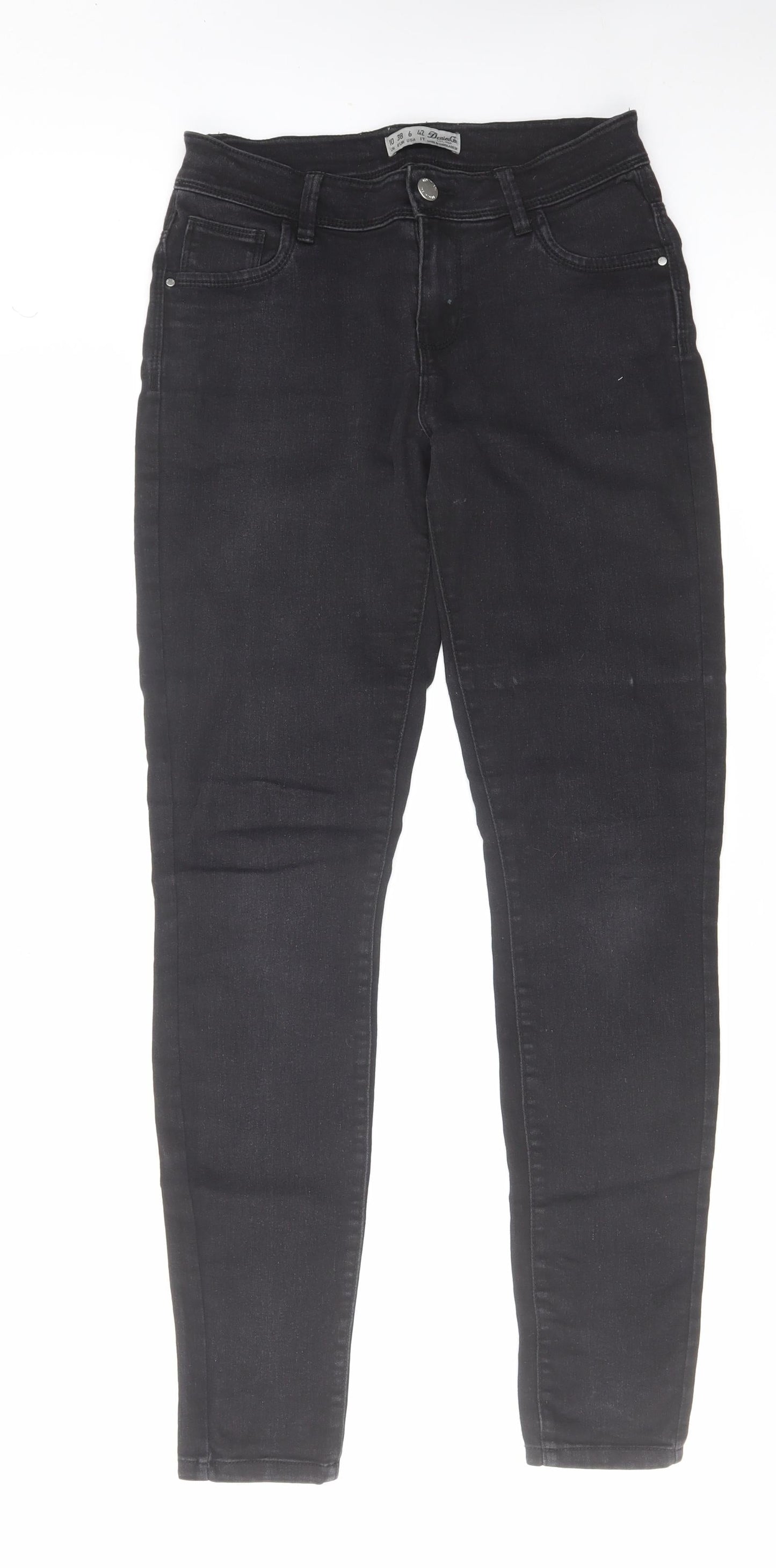 Denim & Co. Womens Black Cotton Skinny Jeans Size 10 L30 in Regular Zip