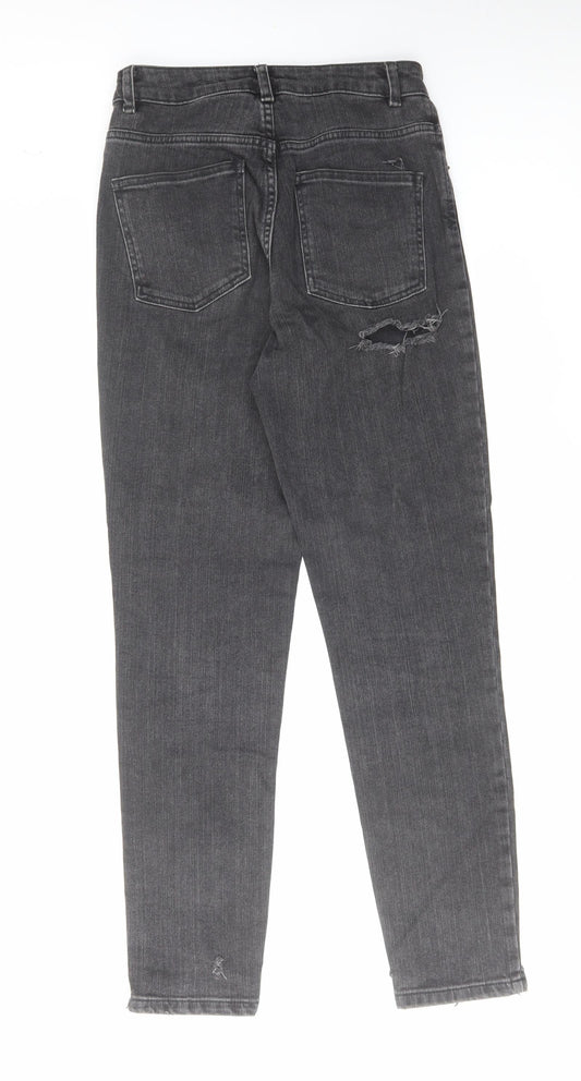 ASOS Womens Grey Cotton Tapered Jeans Size 26 in L32 in Regular Zip