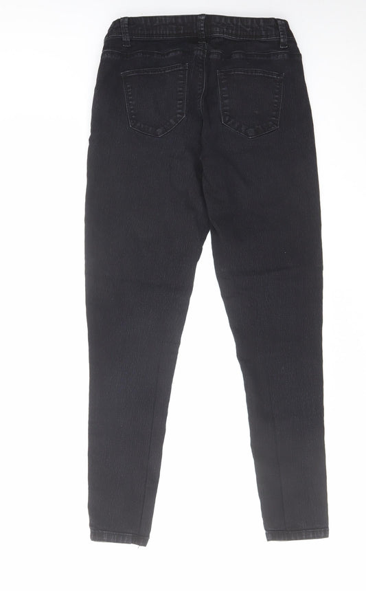 Denim & Co. Womens Black Cotton Skinny Jeans Size 10 L26 in Regular Zip
