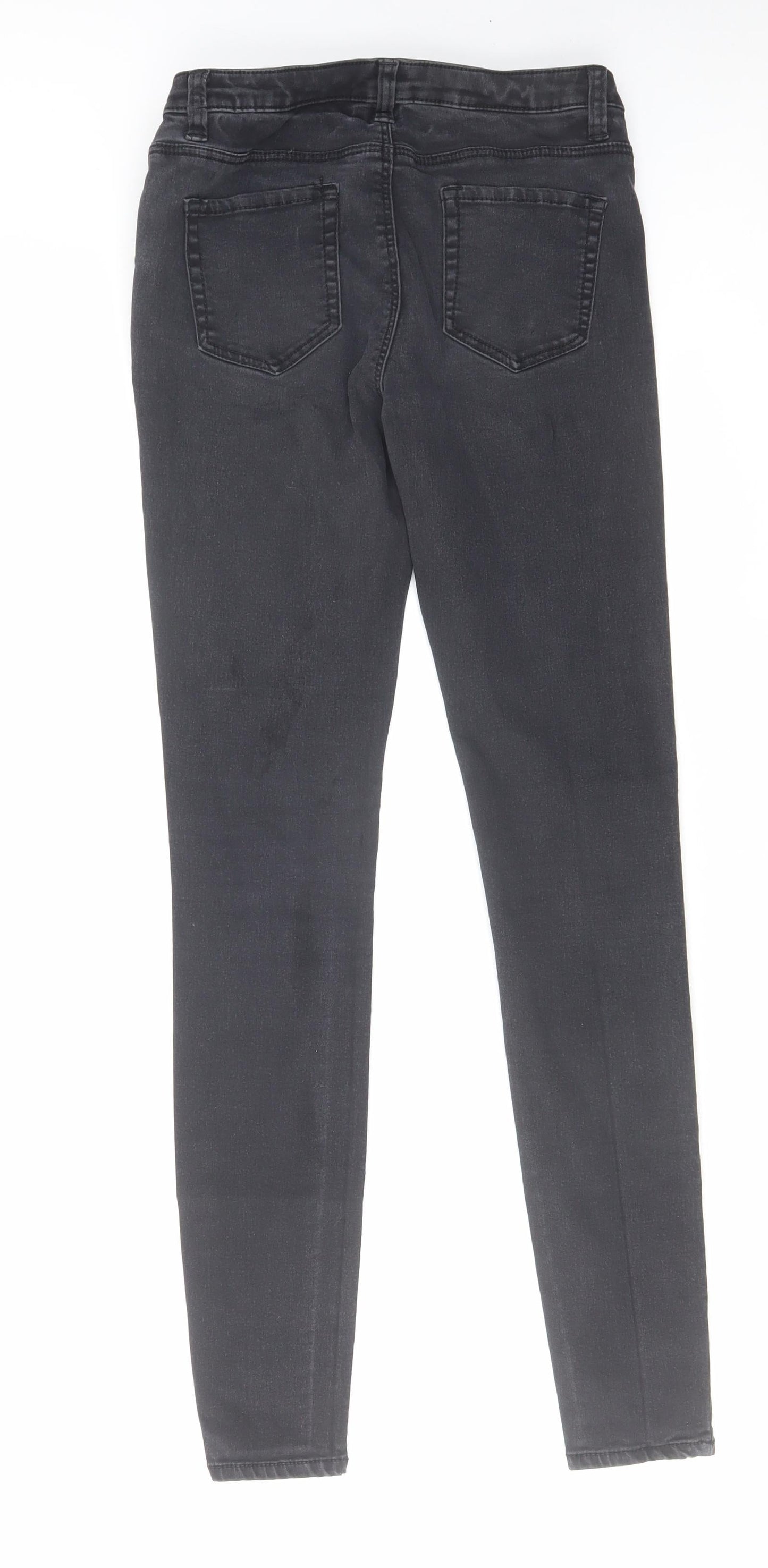 Denim & Co. Womens Black Cotton Skinny Jeans Size 10 L28 in Regular Zip