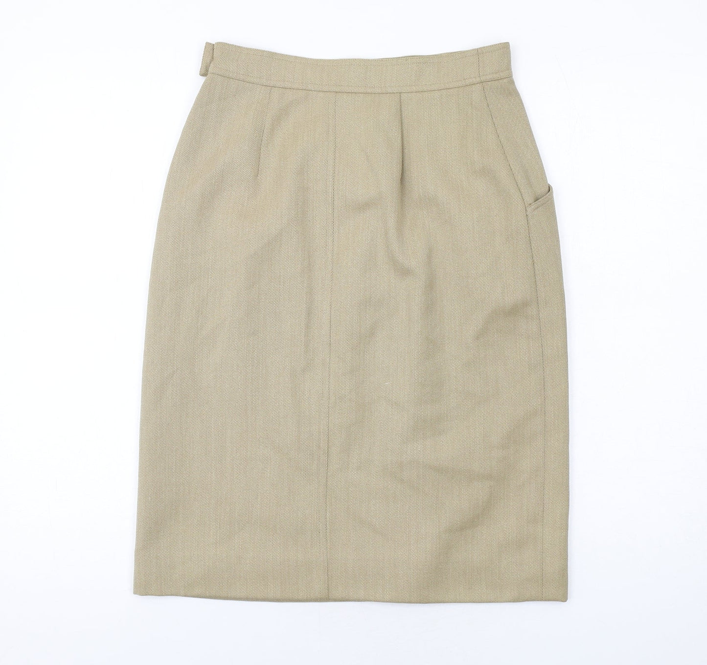 Marella Womens Beige Wool Straight & Pencil Skirt Size 10 Zip