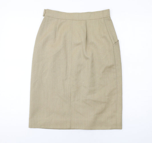 Marella Womens Beige Wool Straight & Pencil Skirt Size 10 Zip