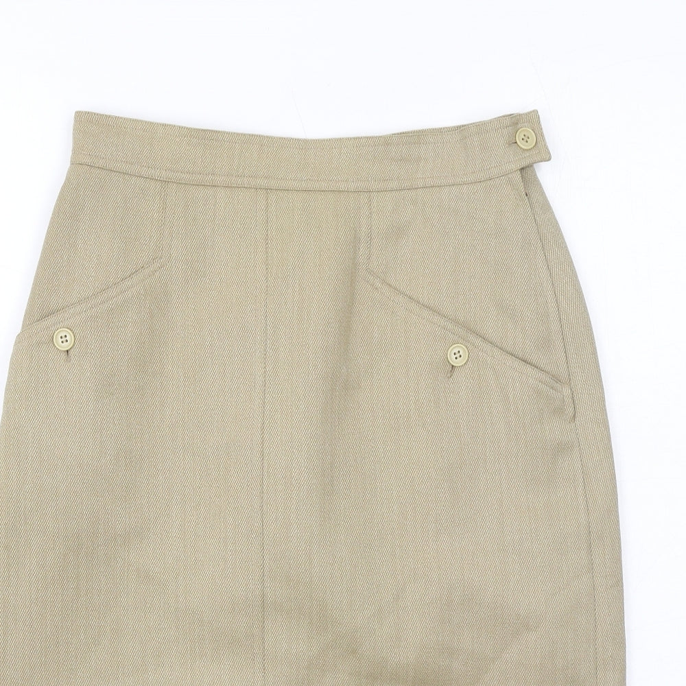 Marella Womens Beige Wool Straight & Pencil Skirt Size 10 Zip