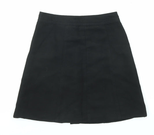 Divided by H&M Womens Black Polyester A-Line Skirt Size 4 Snap