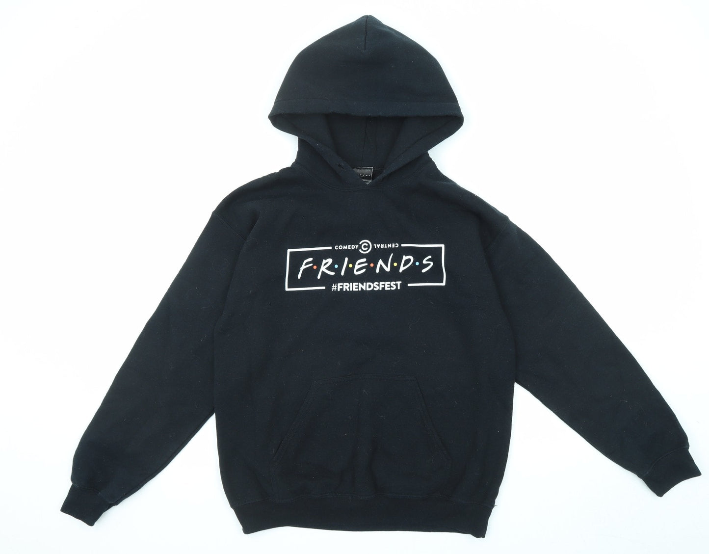 Friends Mens Black Cotton Pullover Hoodie Size M - Friendsfest 2016