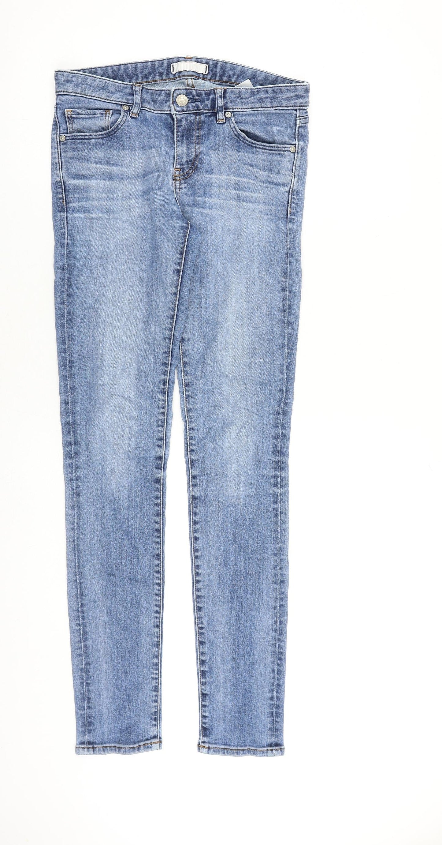Uniqlo Womens Blue Cotton Skinny Jeans Size 30 in L31 in Slim Zip