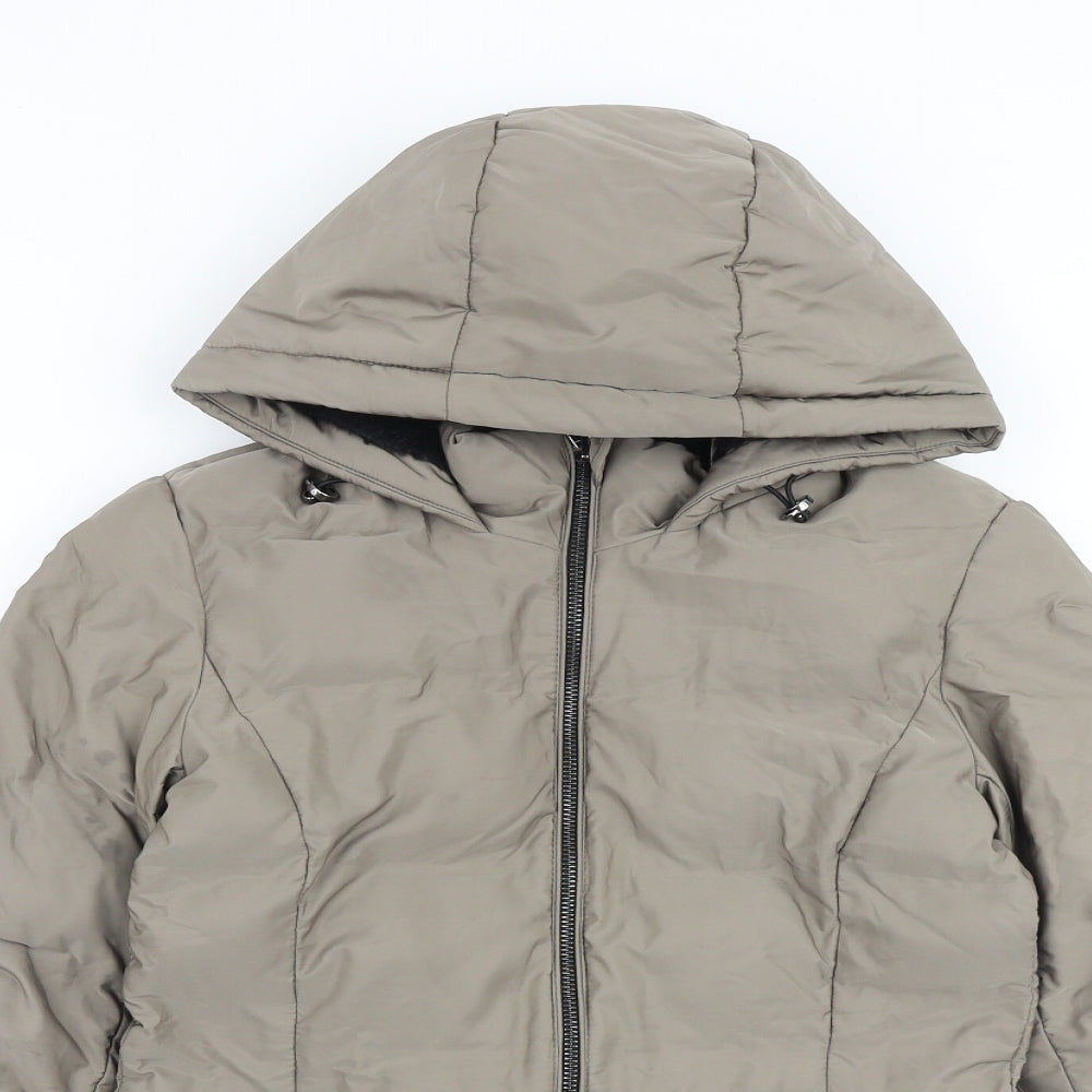 Zara Womens Grey Puffer Jacket Jacket Size XS Zip