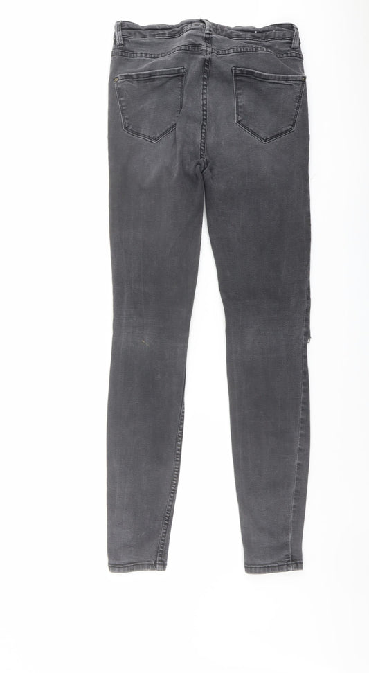 New Look Womens Grey Cotton Skinny Jeans Size 10 L30 in Regular Button