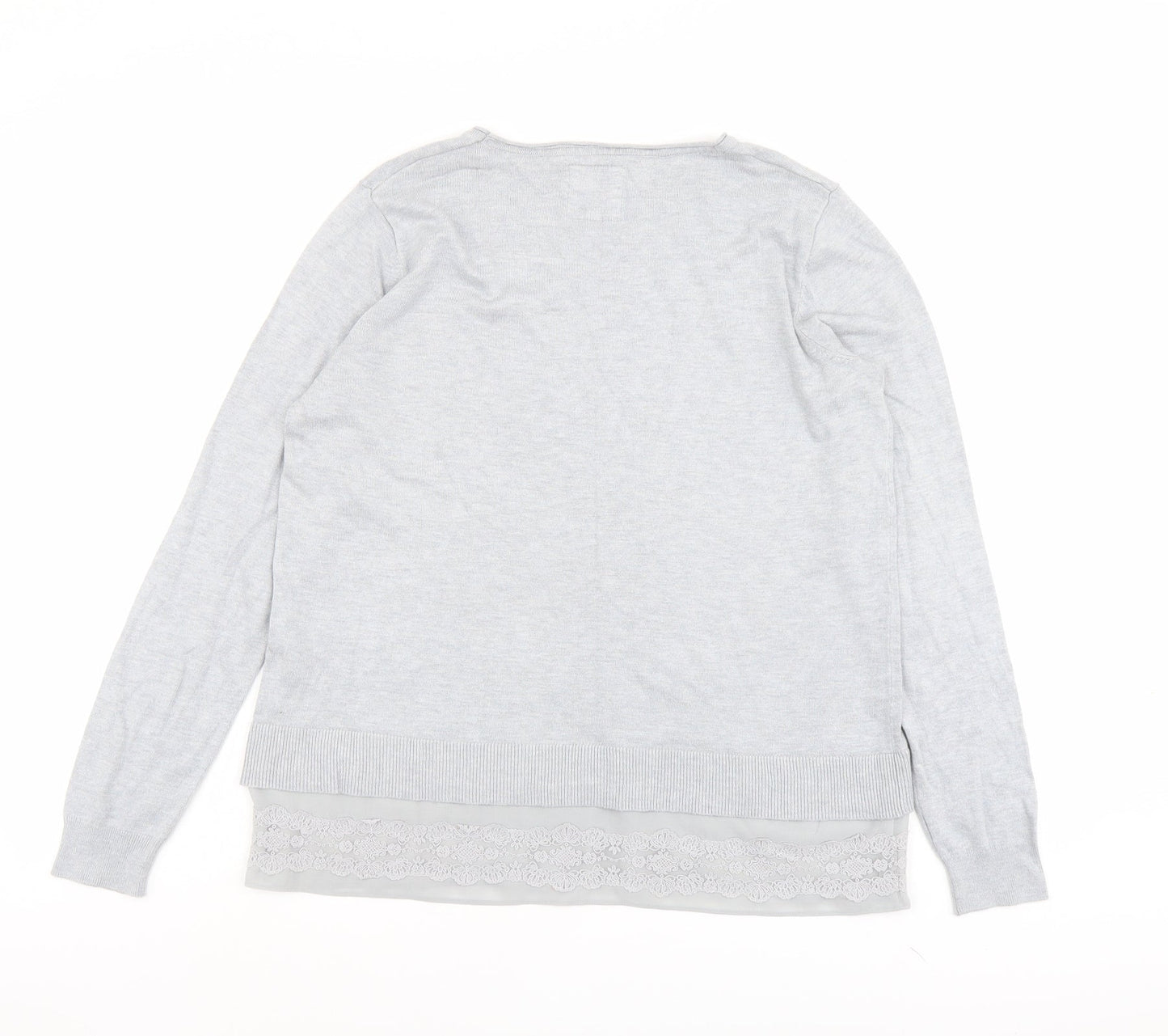 RJR.John Rocha Womens Blue Round Neck Viscose Pullover Jumper Size 12