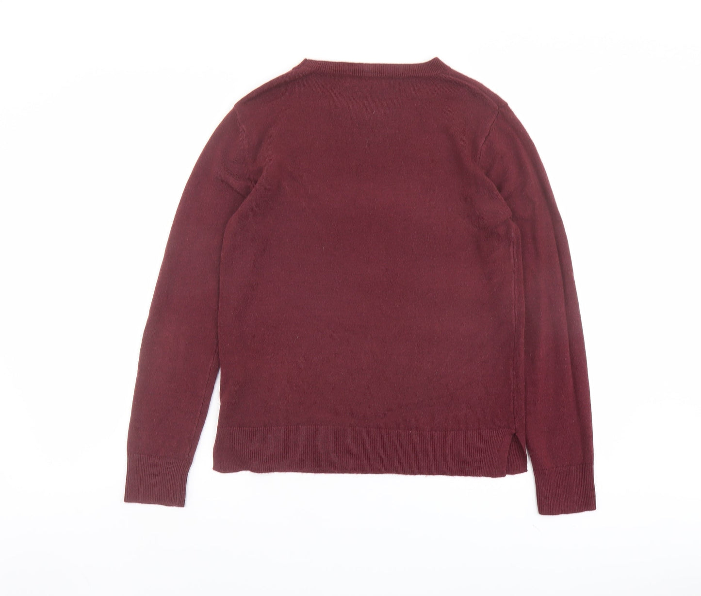 Marks and Spencer Womens Red Round Neck Acrylic Pullover Jumper Size 10