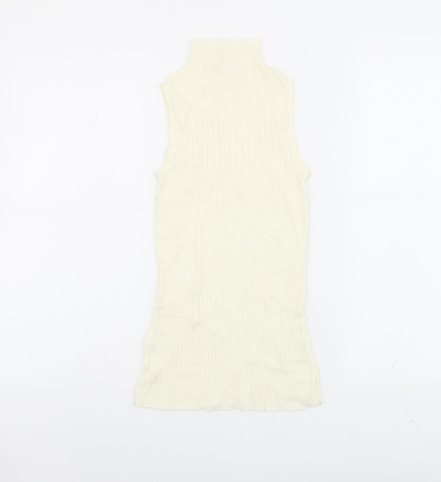 River Island Womens Ivory Viscose Basic Tank Size 6 High Neck