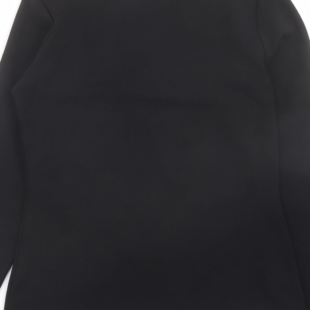 H&M Womens Black Polyester Basic T-Shirt Size M Scoop Neck