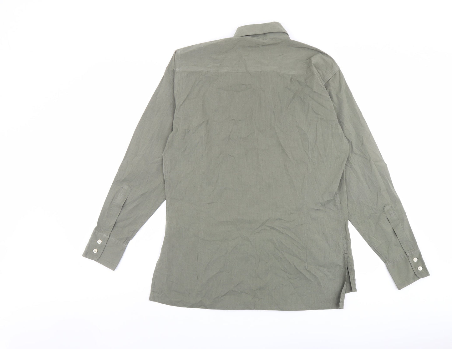 Mexx Mens Green Cotton Button-Up Size S Collared Button