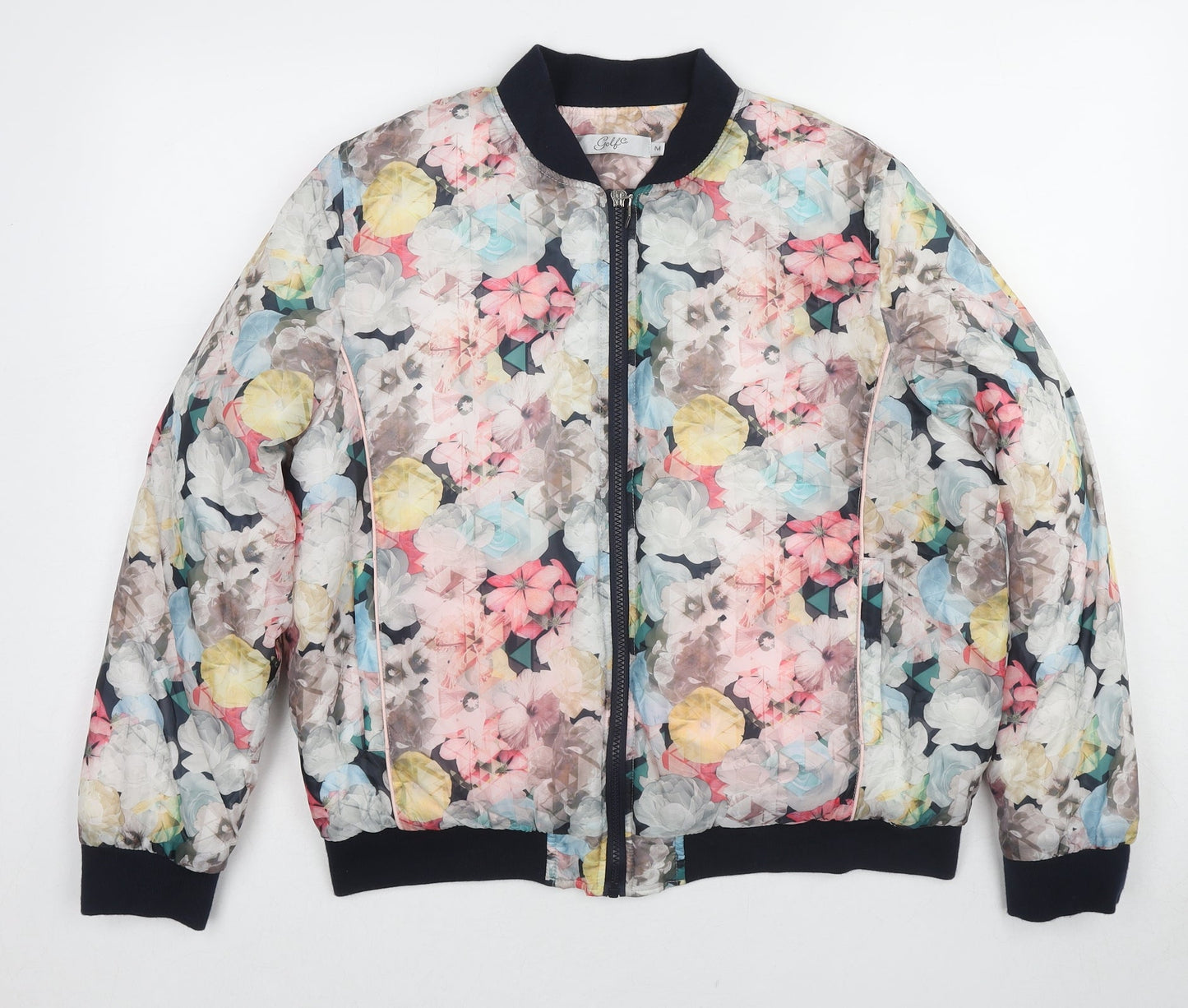 Golf Co Womens Multicoloured Floral Bomber Jacket Jacket Size M Zip