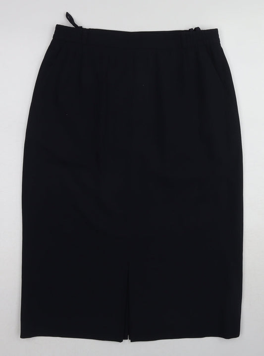 DELMOD Womens Blue Polyester Straight & Pencil Skirt Size 12 Zip