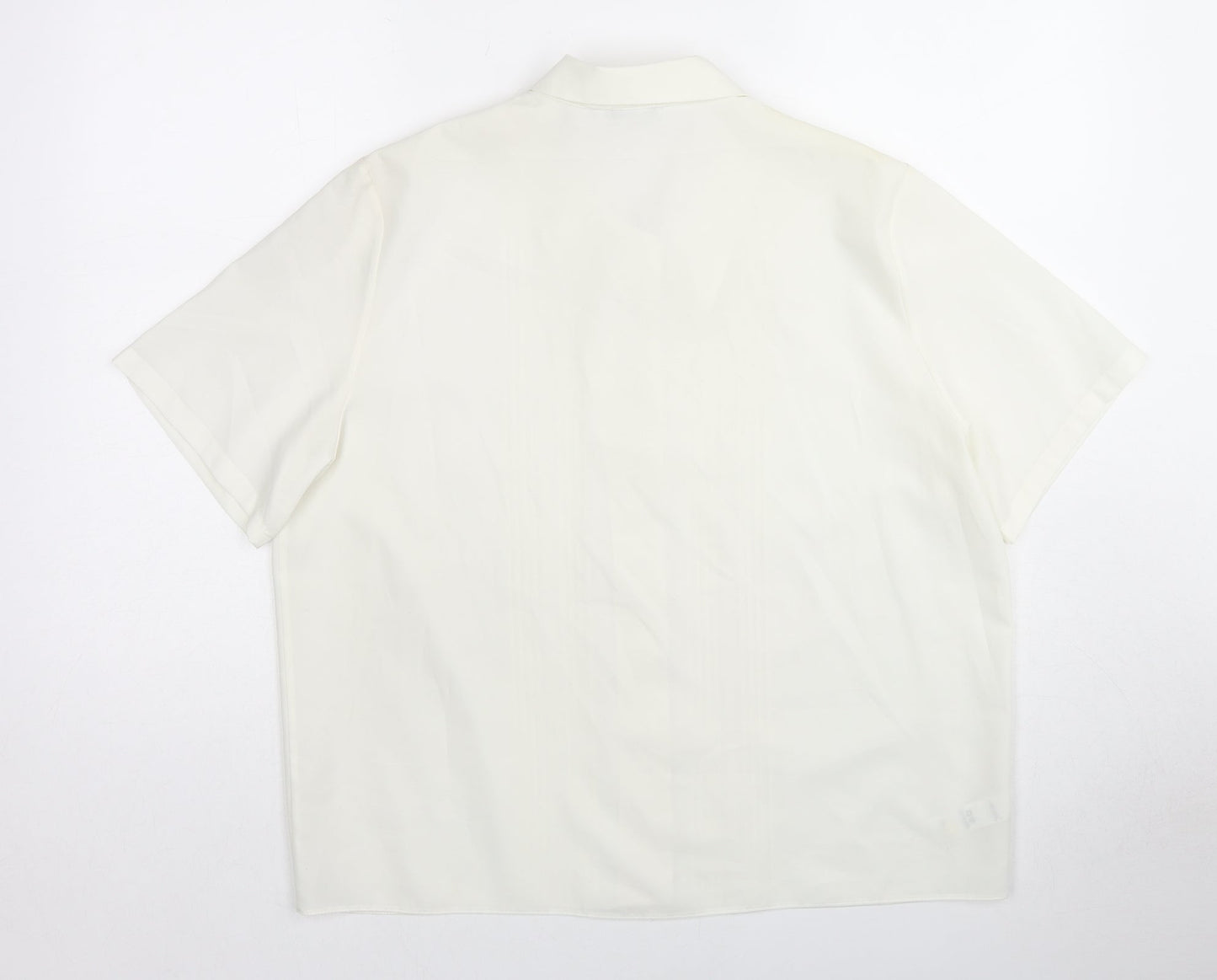 St Michael Womens White Polyester Basic Button-Up Size 16 Collared