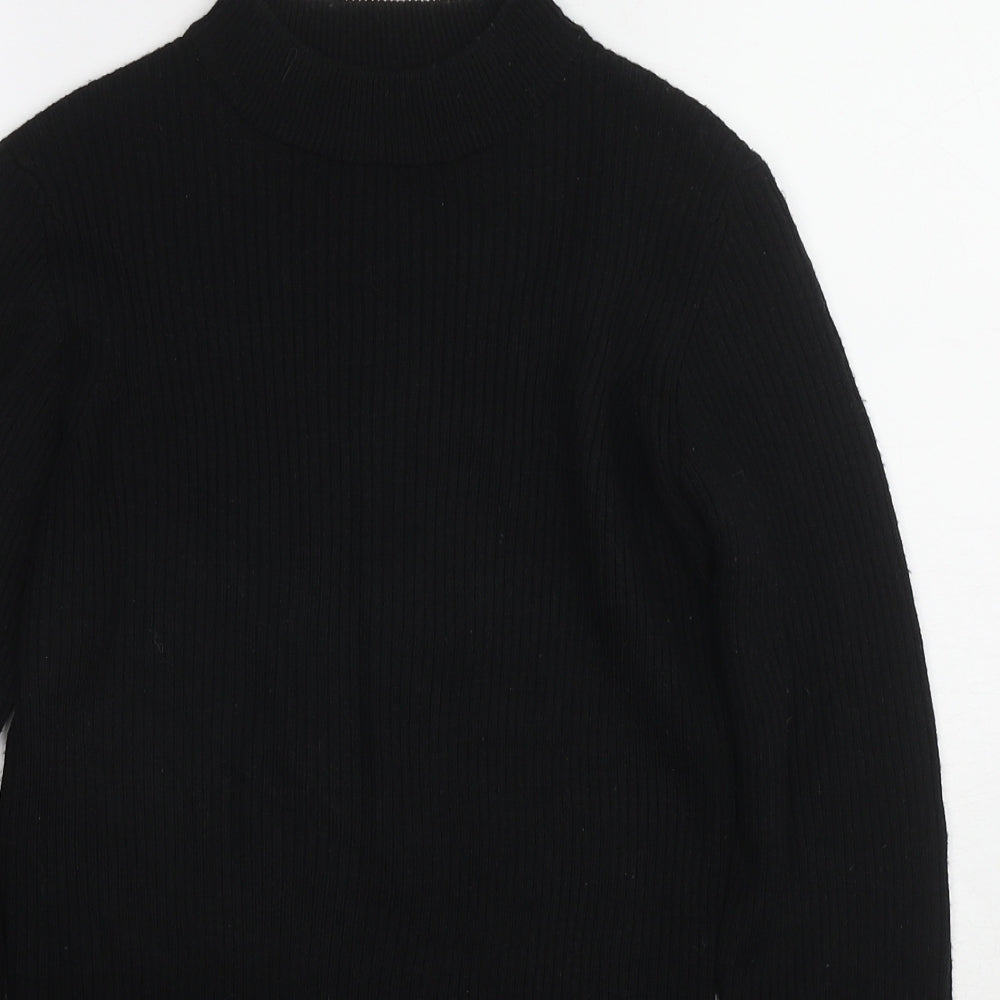 Brave Soul Womens Black Mock Neck Acrylic Pullover Jumper Size L