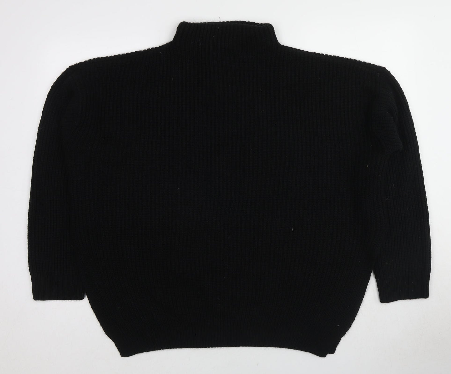 PRETTYLITTLETHING Womens Black Mock Neck Acrylic Pullover Jumper Size XL