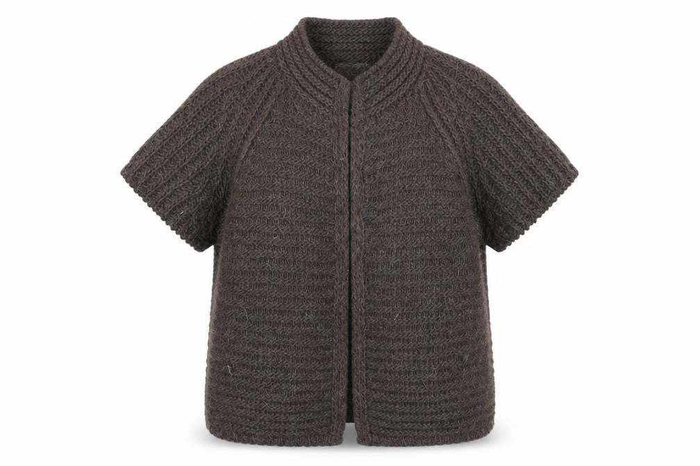 Oui Womens Brown Round Neck Acrylic Cardigan Jumper Size 14