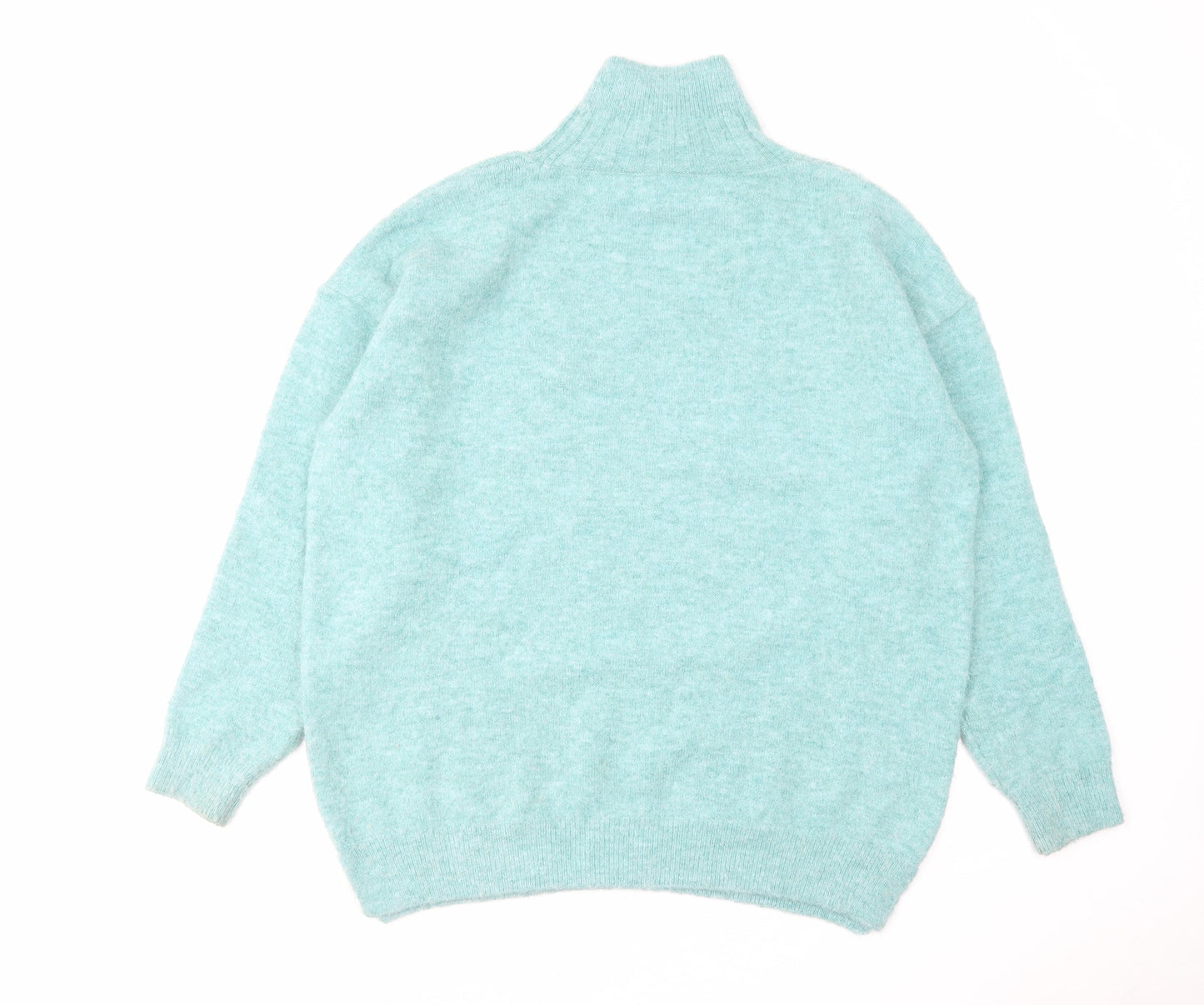 Topshop Womens Blue High Neck Acrylic Pullover Jumper Size S