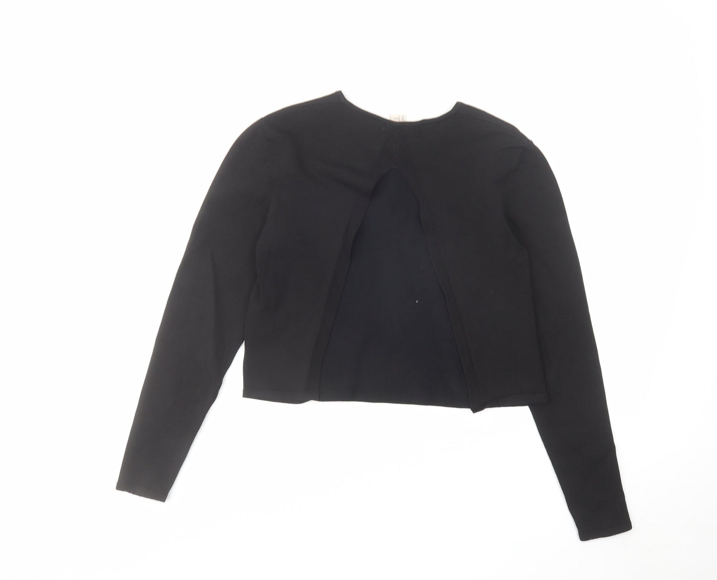 H&M Womens Black Round Neck Viscose Pullover Jumper Size 12 - Open Back Detail