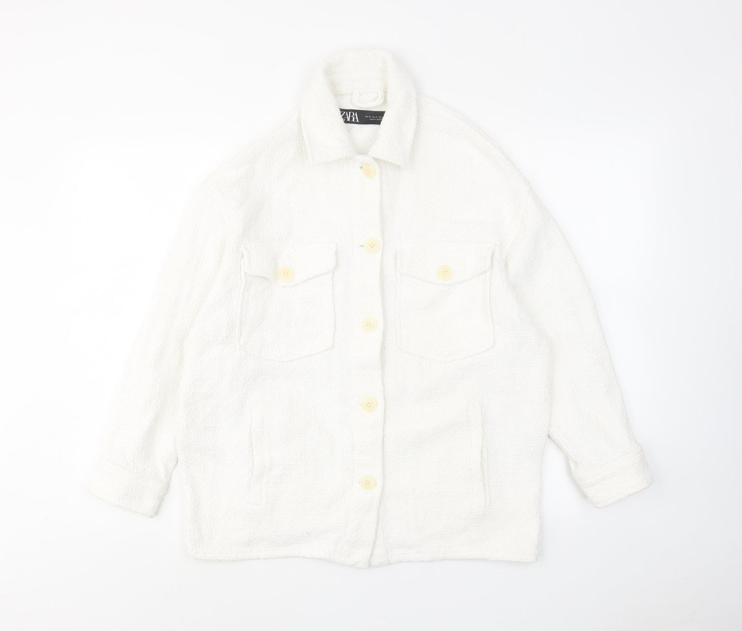 Zara Womens White Jacket Size XS Button