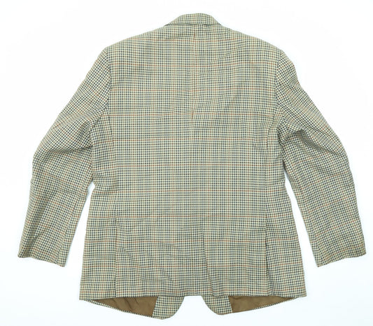 Skopes Mens Multicoloured Geometric Wool Jacket Blazer Size 46 Regular