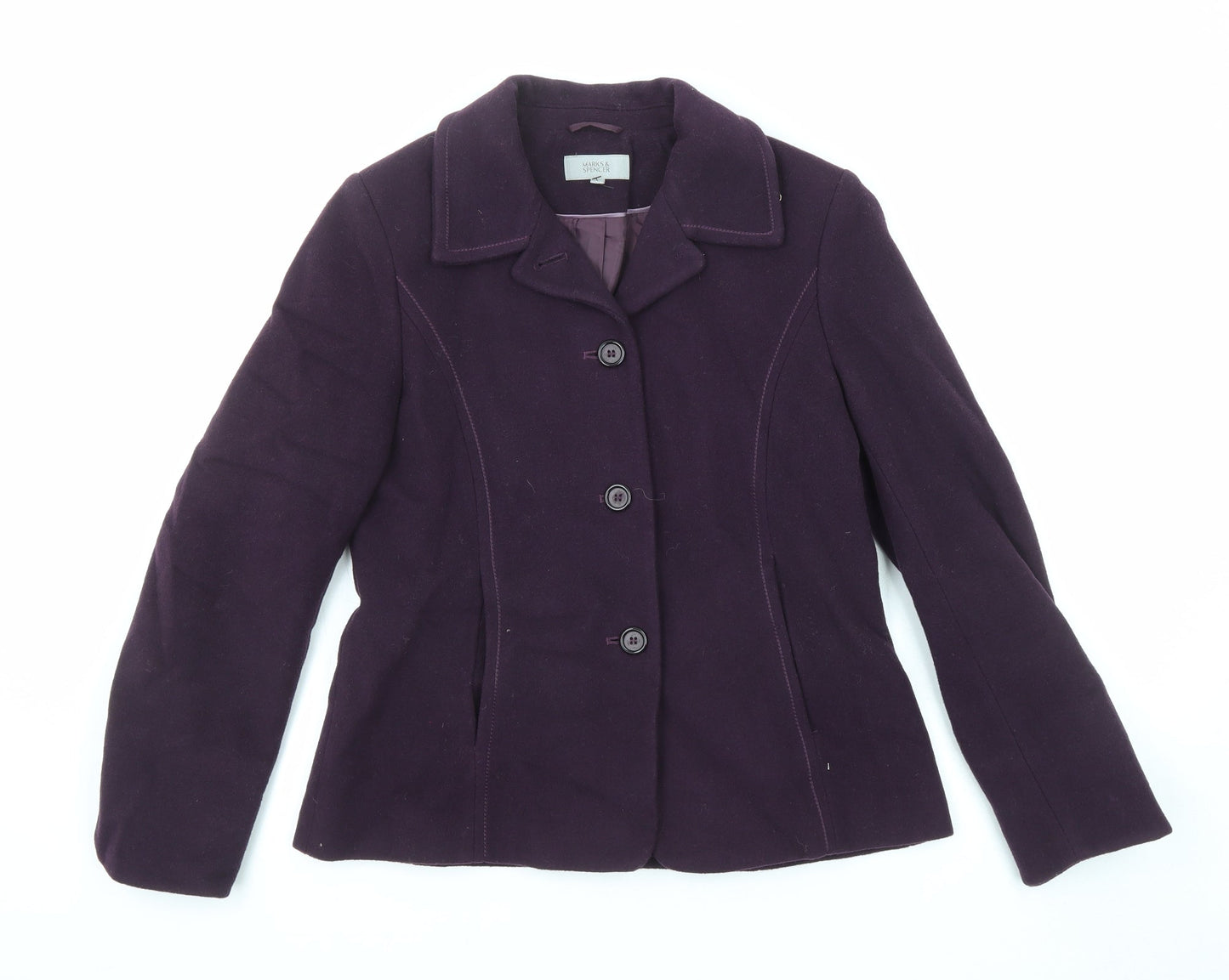 Marks and Spencer Womens Purple Jacket Blazer Size 10 Button