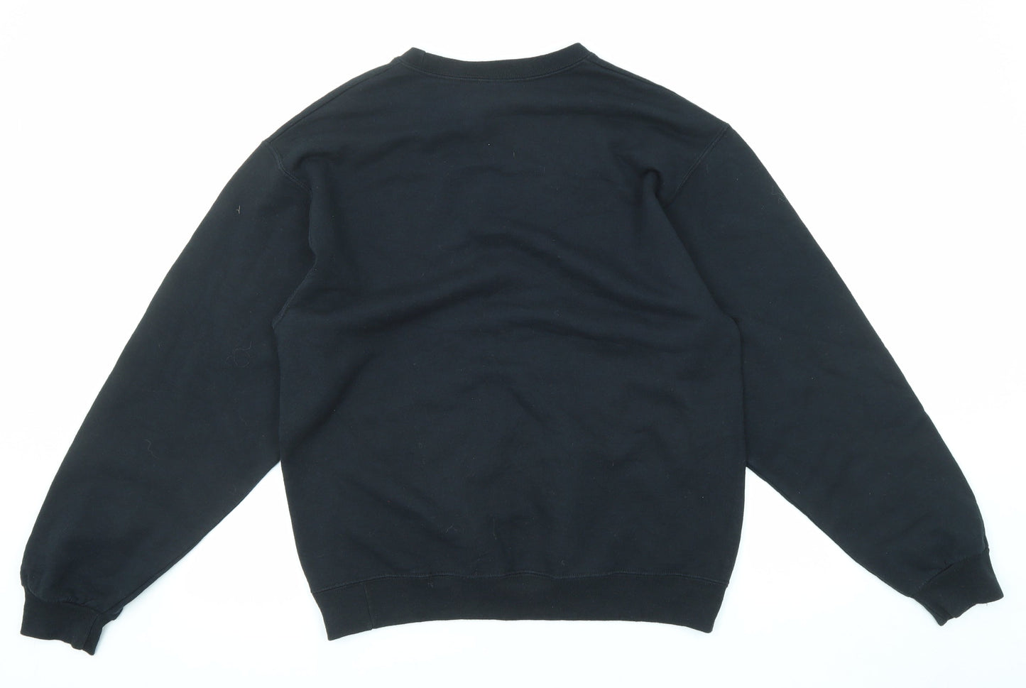 JERZEES Mens Black Cotton Pullover Sweatshirt Size M - Snowflake