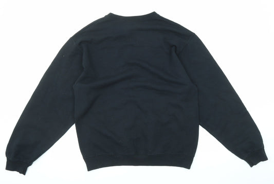 JERZEES Mens Black Cotton Pullover Sweatshirt Size M - Snowflake