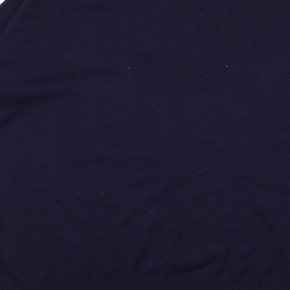 Gap Womens Blue V-Neck Nylon Pullover Jumper Size M