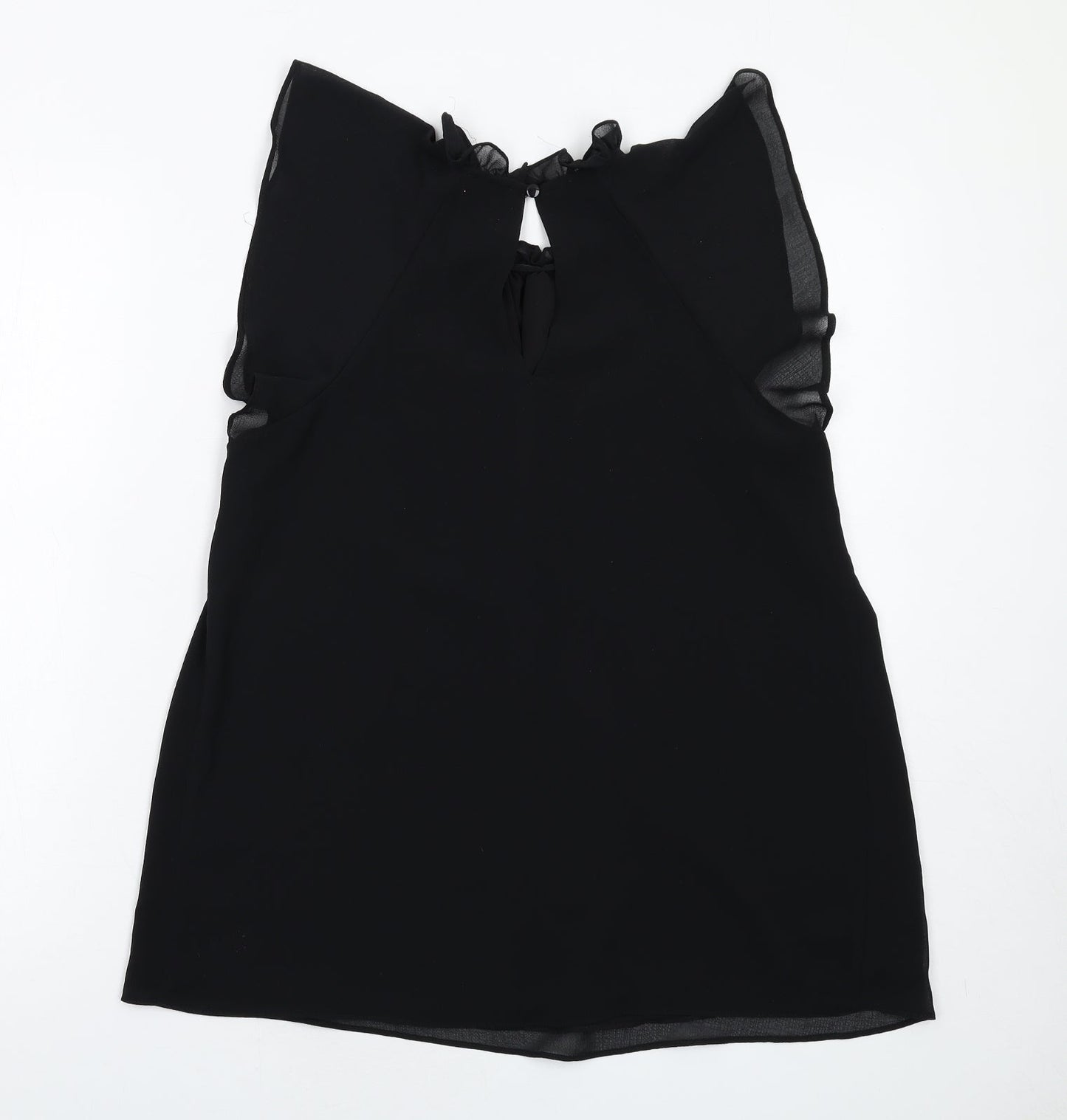 River Island Womens Black Polyester Basic Blouse Size 12 Round Neck