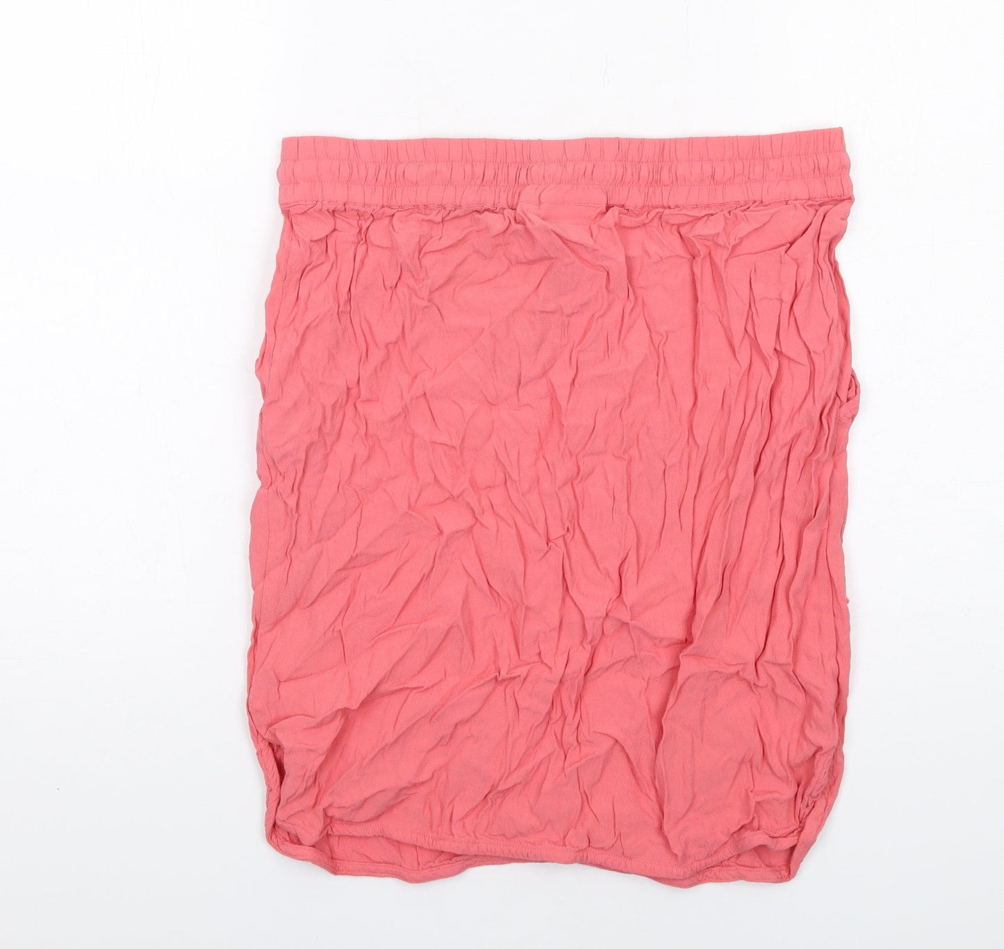 Saint Tropez Clothing Womens Pink Viscose A-Line Skirt Size L Drawstring
