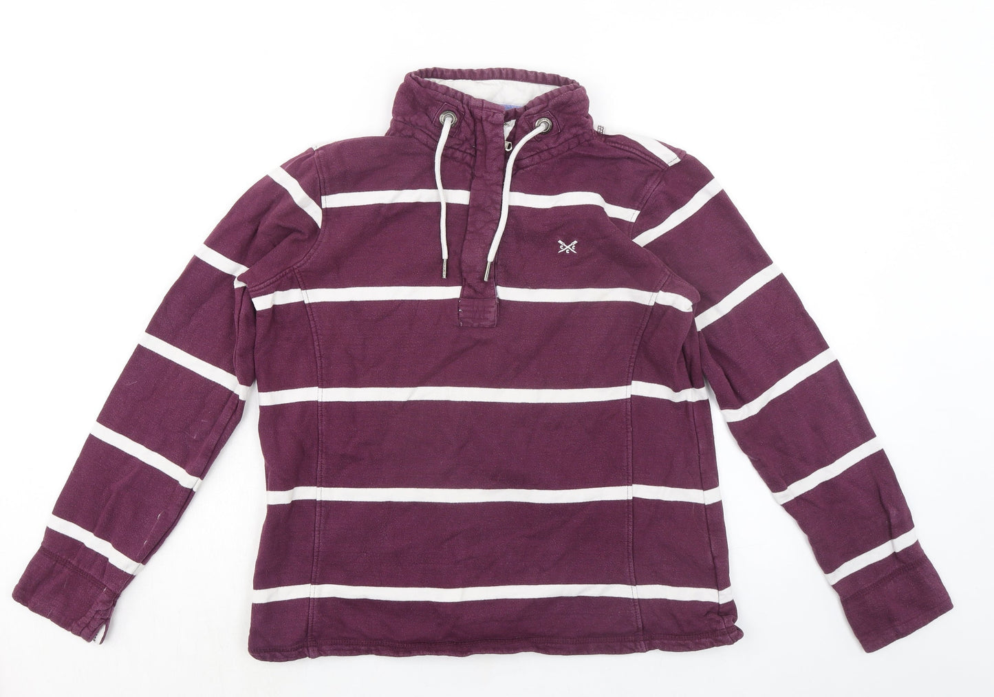 Crew Clothing Womens Purple Striped 100% Cotton Pullover Sweatshirt Size 10