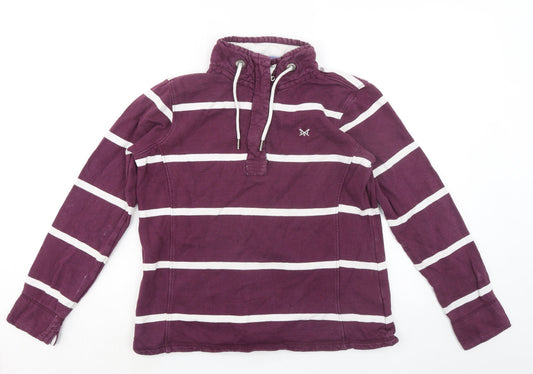 Crew Clothing Womens Purple Striped 100% Cotton Pullover Sweatshirt Size 10