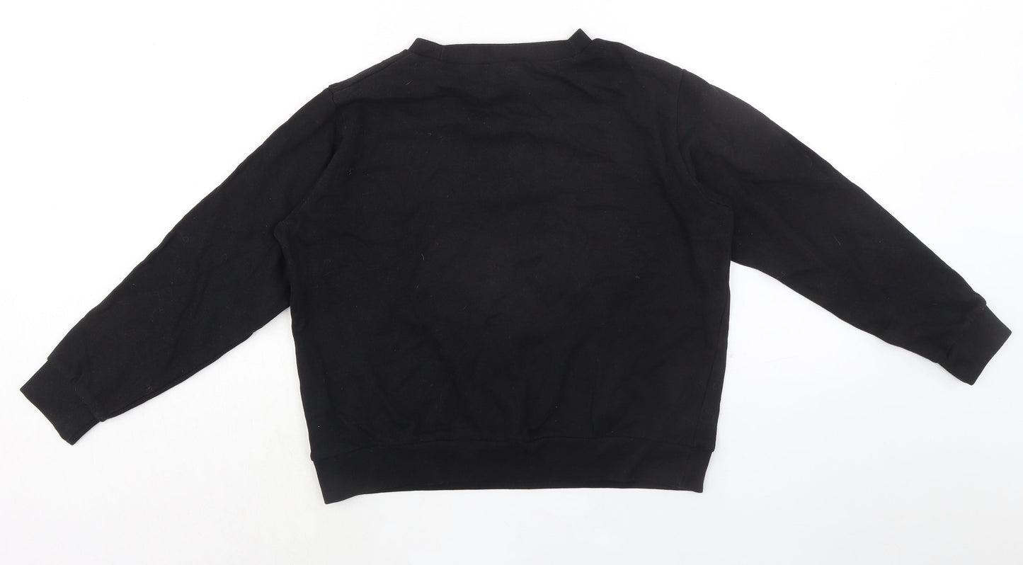 ASOS Womens Black 100% Cotton Pullover Sweatshirt Size 8