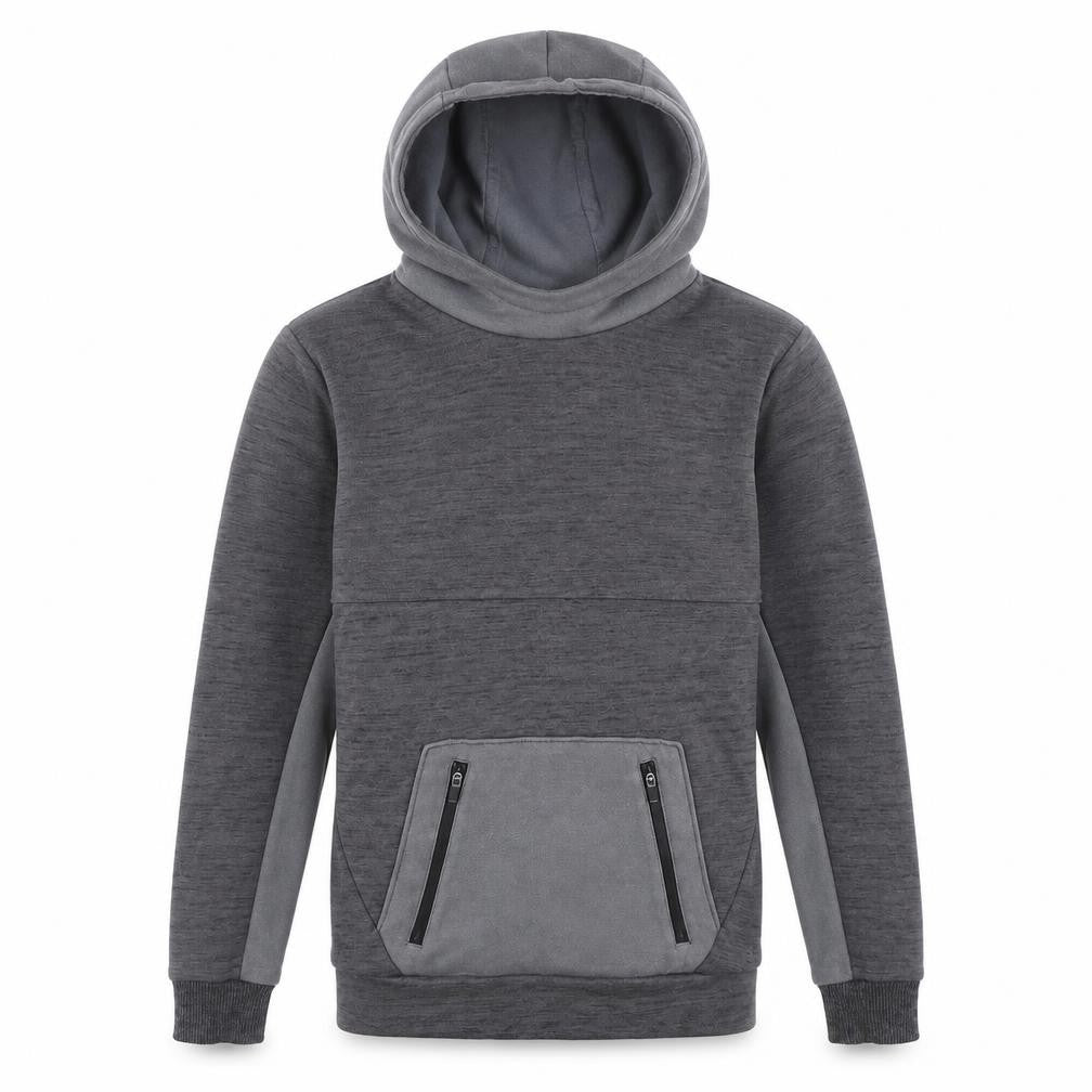 Marks and Spencer Girls Grey Cotton Pullover Hoodie Size 9-10 Years Pullover