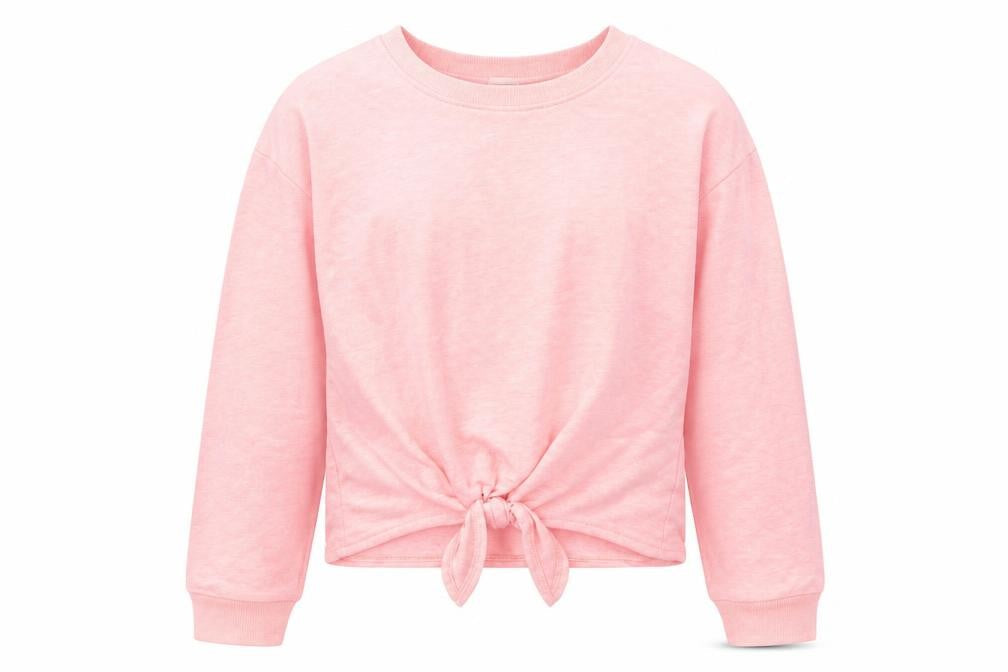 H&M Girls Pink Cotton Pullover Sweatshirt Size 12-13 Years Pullover - Knot Front