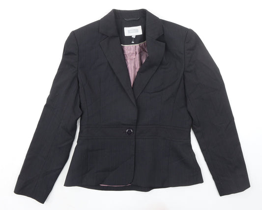 NEXT Womens Blue Striped Jacket Blazer Size 10 Button