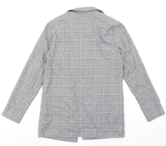 New Look Womens Black Plaid Kimono Jacket Size 10