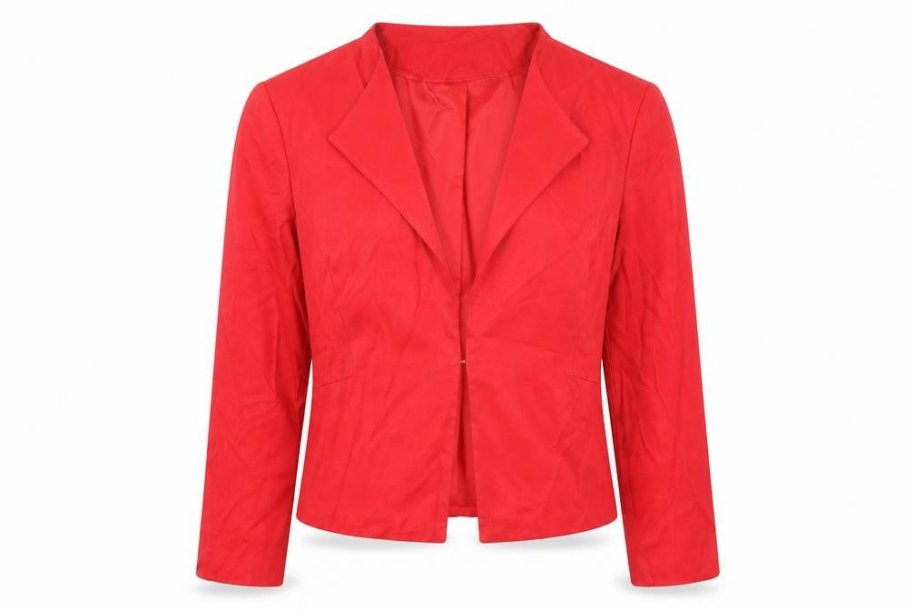 Et Vous Womens Red Jacket Blazer Size 14 Hook & Eye