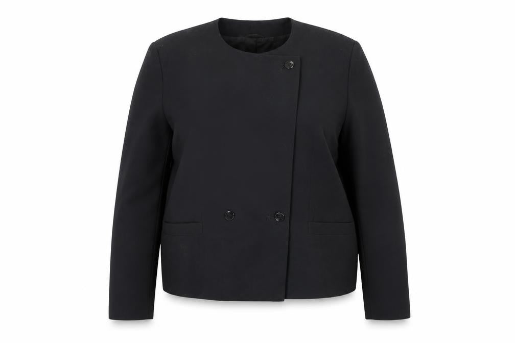St Michael Womens Black Jacket Blazer Size 14 Button