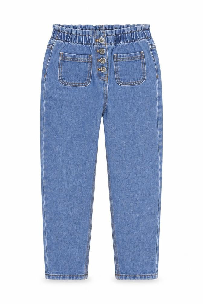 Front view of I Love girls’ wear girls blue 100% cotton skinny jeans, size 9, years, 23-inch leg regular zip