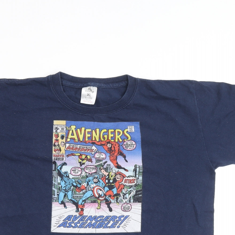 Disney Womens Multicoloured 100% Cotton Basic T-Shirt Size XL Crew Neck - Avengers
