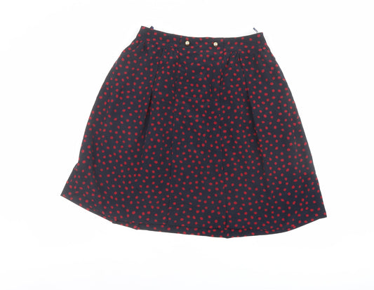 Comme CA ISM Womens Blue Geometric Polyester Tulip Skirt Size L Zip