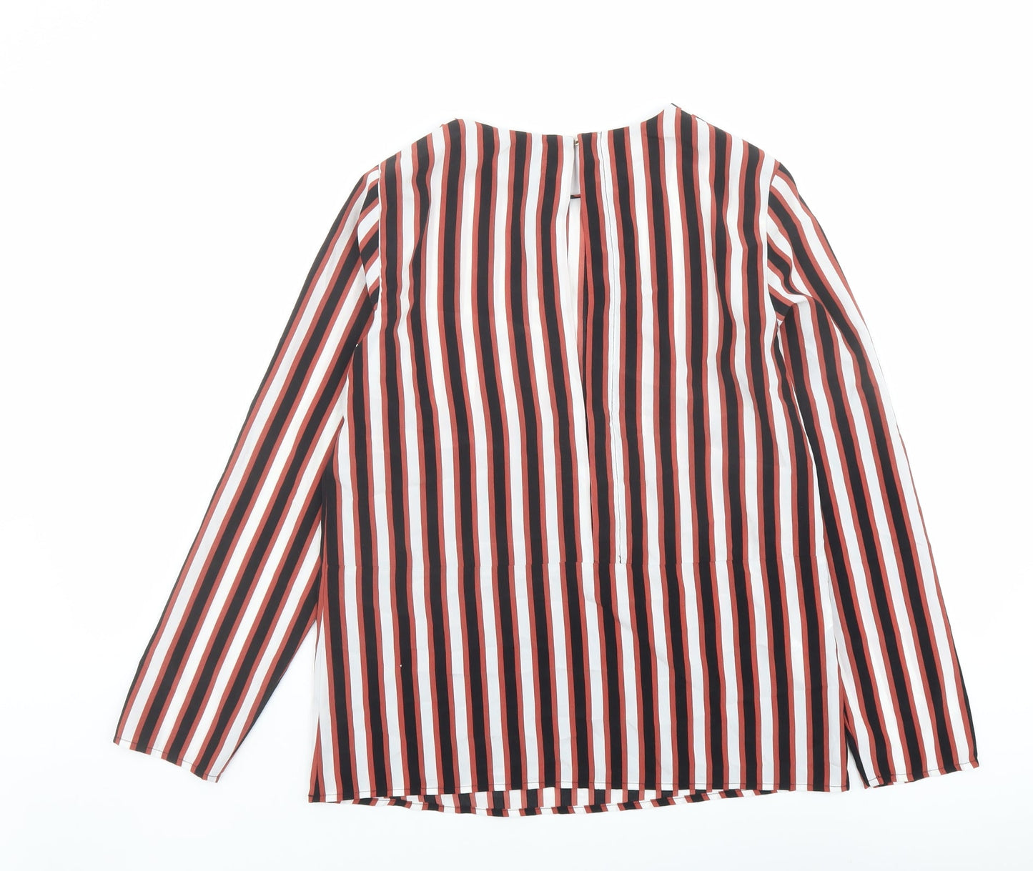 Mango Womens Multicoloured Striped Polyester Basic Blouse Size XS Round Neck